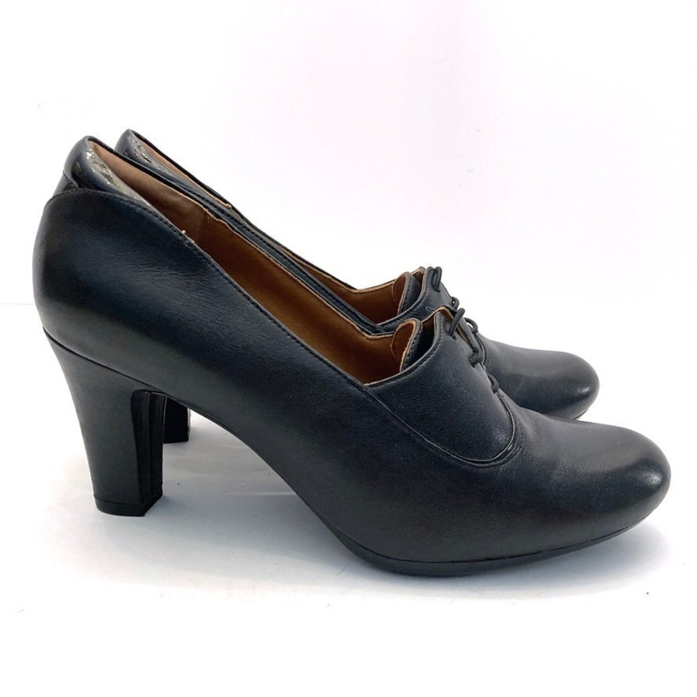 Clarks Artisan Pumps Black Leather Womens 10M Retro 1940s Costume